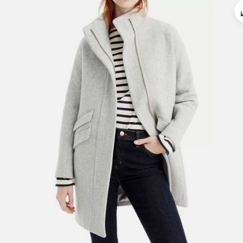 NWT J. Crew Women's Cocoon coat in Italian stadium-cloth wool, 00, GD1068 - Picture 1 of 9